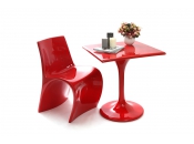 Mesa auxiliar de dise&ntilde;o roja LUNA