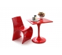 Mesa auxiliar de dise&ntilde;o roja LUNA