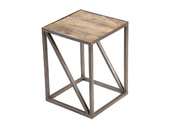 Mesa auxiliar estilo industrial de madera y metal ATELIER