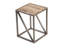 Mesa auxiliar estilo industrial de madera y metal ATELIER
