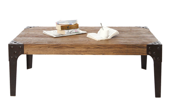 Mesa baja industrial de madera y metal MADISON