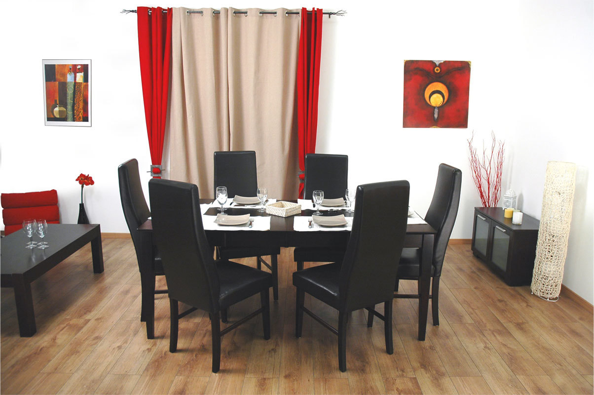 Mesa con alas desplegables Lesley de color wenge