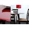 Mesa Dalton Light Cappucino- encimera de cristal rojo