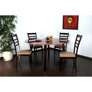 Mesa Dalton Light Cappucino- encimera de cristal rojo