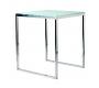 Mesa de bar alta cuadrada INOLA 90 cm de inox y cristal templado 