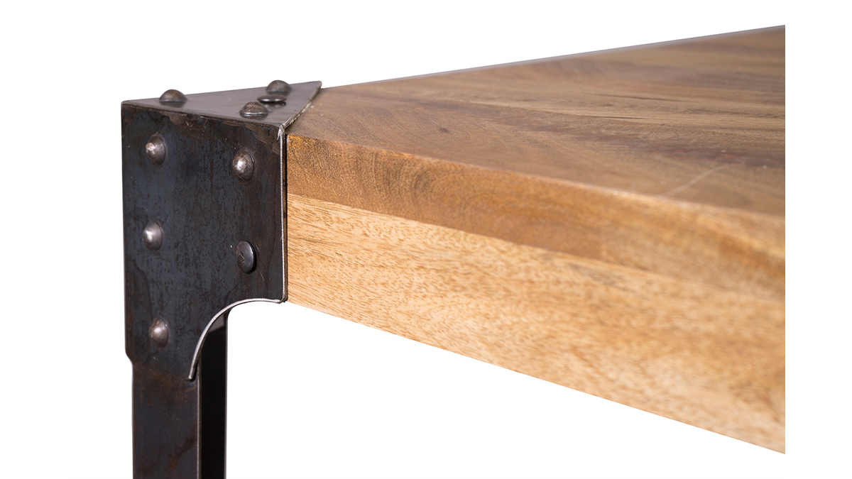 Mesa de bar cuadrada diseo industrial madera y metal MADISON
