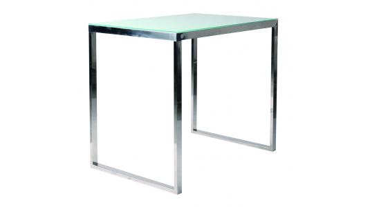 Mesa de bar INOLA alta 120cm rectangular de inox y cristal templado image 1