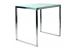 Mesa de bar INOLA alta 120cm rectangular de inox y cristal templado image 1
