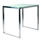 Mesa de bar INOLA alta 120cm rectangular de inox y cristal templado image pub1
