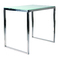 Mesa de bar INOLA alta 120cm rectangular de inox y cristal templado