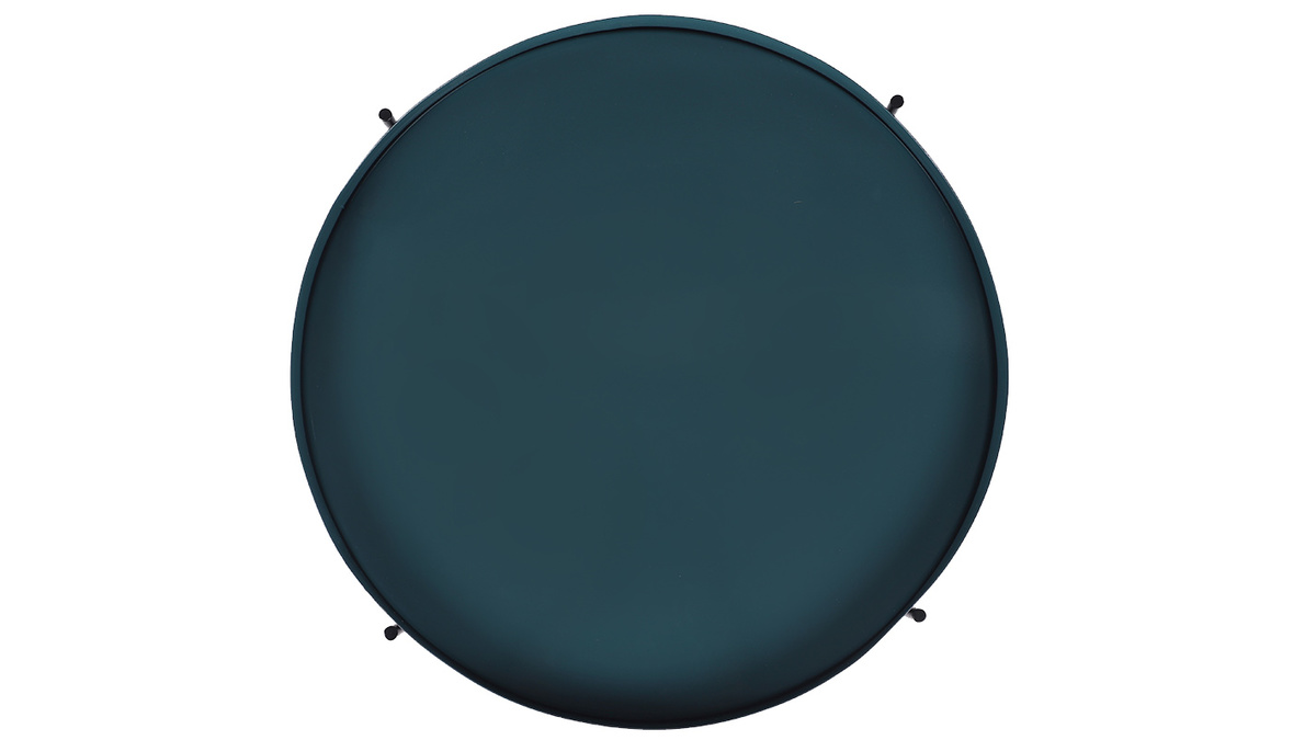 Mesa de centro con tablero reversible azul petrleo y negro SATEEN