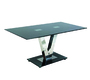 Mesa de cocina/comedor ASHLEY rectangular de acero y cristal  templado