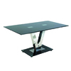 Mesa de cocina/comedor ASHLEY rectangular de acero y cristal  templado image pub1