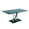 Mesa de cocina/comedor ASHLEY rectangular de acero y cristal  templado