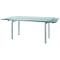 Mesa de cocina / comedor CARTER desplegable de metal y cristal templado
