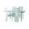 Mesa de cocina / comedor CARTER desplegable de metal y cristal templado