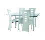 Mesa de cocina / comedor CARTER desplegable de metal y cristal templado image 4
