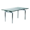 Mesa de cocina / comedor CARTER desplegable de metal y cristal templado image pub1