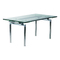 Mesa de cocina / comedor CARTER desplegable de metal y cristal templado image pub1
