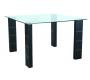 Mesa de cocina/ comedor cuadrada de PVC y encimera de cristal templado Abby