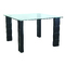 Mesa de cocina/ comedor cuadrada de PVC y encimera de cristal templado Abby