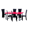 Mesa de cocina/comedor rectangular de color rojo L&eacute;a image pub1