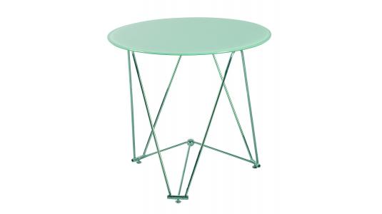 Mesa de cocina/comedor redonda JANIS 80cm de acero y cristal templado image 1