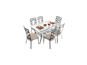 Mesa de coemdor barroca de cristal y metal negro VENEZIA