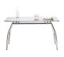 Mesa de comedor/cocina de dise&ntilde;o de metal cromado y cristal templado negro Berlin