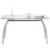 Mesa de comedor/cocina de dise&ntilde;o de metal cromado y cristal templado negro Berlin image pub1
