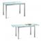 Mesa de comedor/cocina de dise&ntilde;o de metal lacado y cristal templado blanco Baltimore