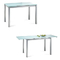 Mesa de comedor/cocina de dise&ntilde;o de metal lacado y cristal templado blanco Baltimore