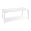Mesa de comedor extensible de dise&ntilde;o lacada blanca VIENNA
