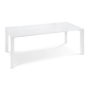Mesa de comedor extensible de dise&ntilde;o lacada blanca VIENNA