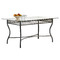 Mesa de comedor rectangular FLORENCE de acero y de cristal templado