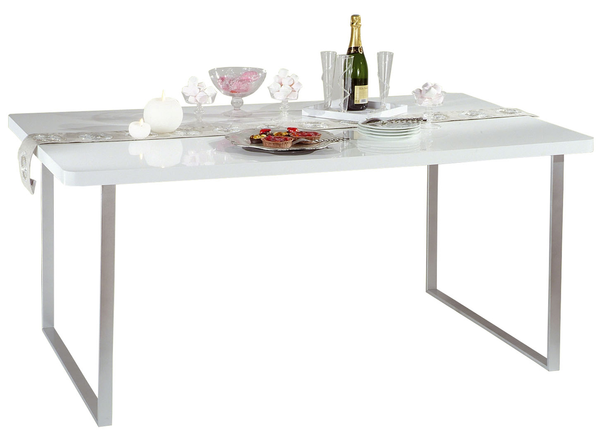 Mesa de comedor rectangular lacada color blanco � NEW YORK