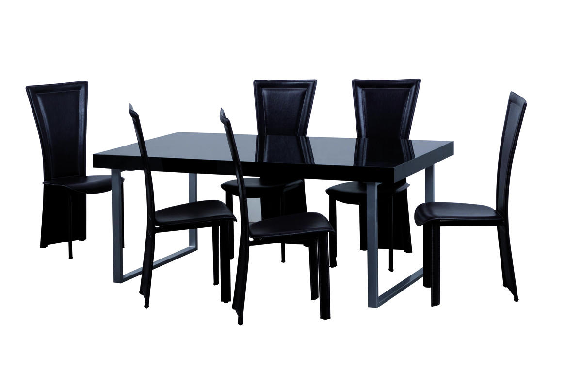 Mesa de comedor rectangular lacada color negro � NEW YORK V2