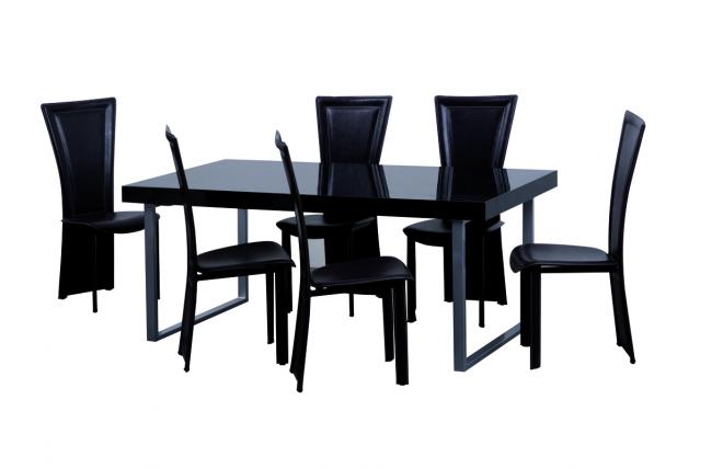Mesa de comedor rectangular lacada color negro � NEW YORK V2