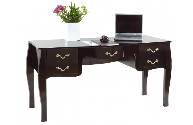 Mesa de despacho ministro 5 cajones LOUISA � color negro