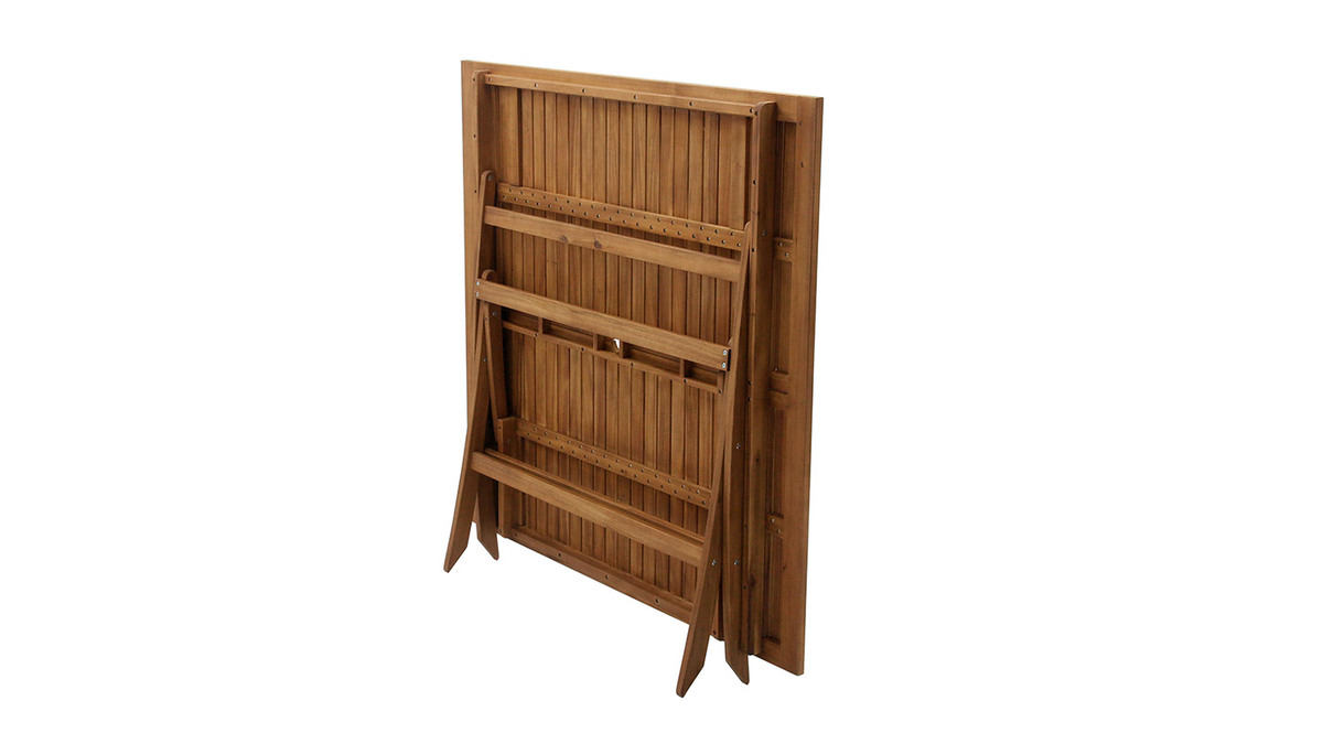 Mesa de jardn cuadrada plegable de madera maciza 140 cm SANTIAGO