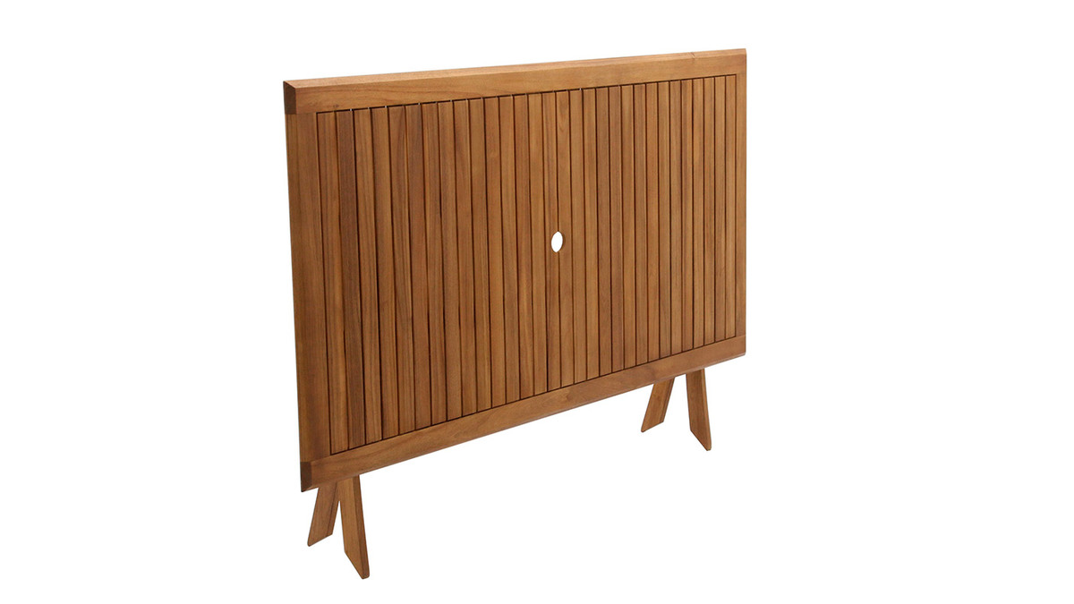 Mesa de jardn plegable rectangular de madera maciza 170 cm SANTIAGO