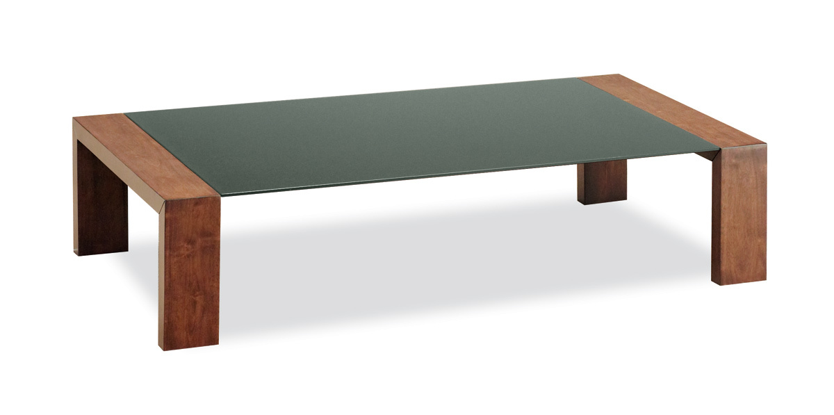Mesa de sal&oacute;n color chocolate de roble y cristal NEW CLARKSON