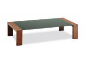 Mesa de sal&oacute;n color chocolate de roble y cristal NEW CLARKSON
