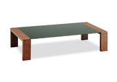 Mesa de sal&oacute;n color chocolate de roble y cristal NEW CLARKSON