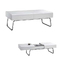 Mesa de sal&oacute;n de color blanco lacada y desplegable Riley