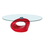 Mesa de sal&oacute;n de cristal y ABS Rondella � color rojo