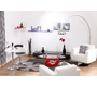 Mesa de sal&oacute;n de cristal y ABS Rondella � color rojo