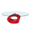 Mesa de sal&oacute;n de cristal y ABS Rondella � color rojo image pub1