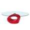 Mesa de sal&oacute;n de cristal y ABS Rondella � color rojo