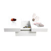Mesa de sal&oacute;n de dise&ntilde;o encinera corrediza blanca LAUREEN